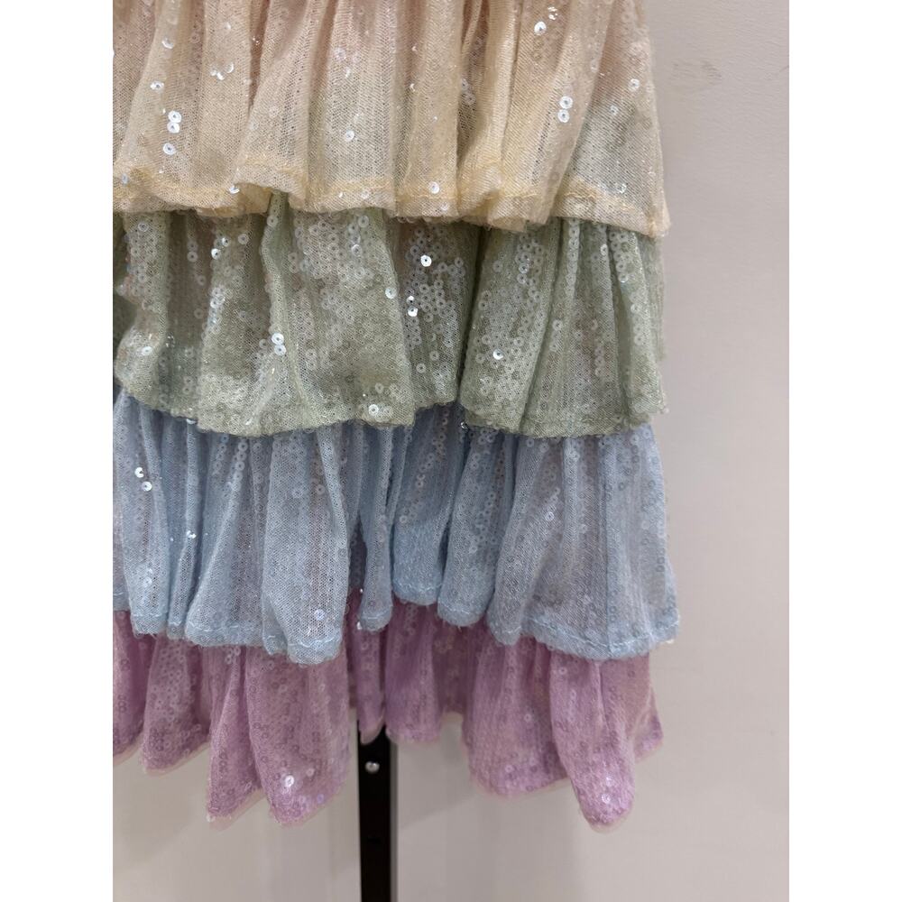 Lola + The Boys - NWT - Girls' Rainbow Tiered Sequin Dress 6 - Picture 5 of 12
